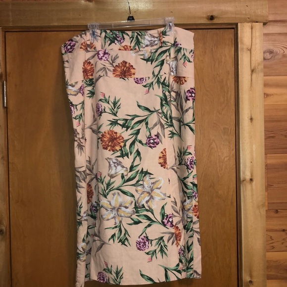 Athena Marie linen blend a-line floral skirt - Picture 1 of 7